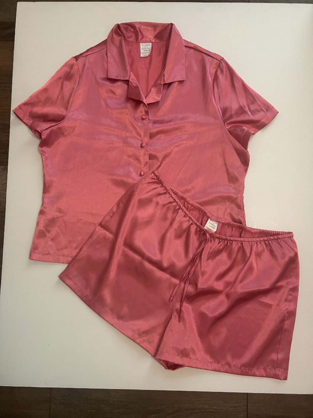 NWOT- Gilligan & O'Malley Pink Satin 2 piece sleepwear SIze: Large